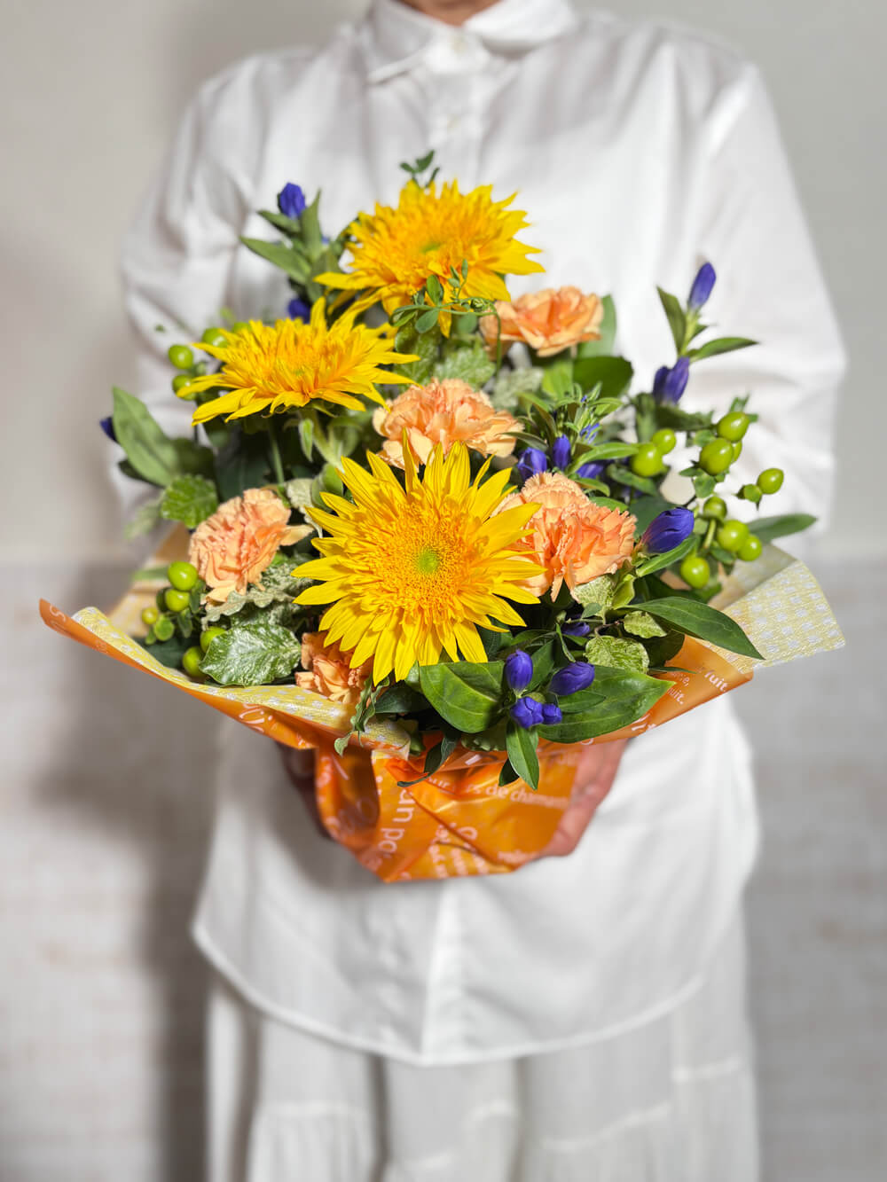 黄色オレンジ系アレンジメント