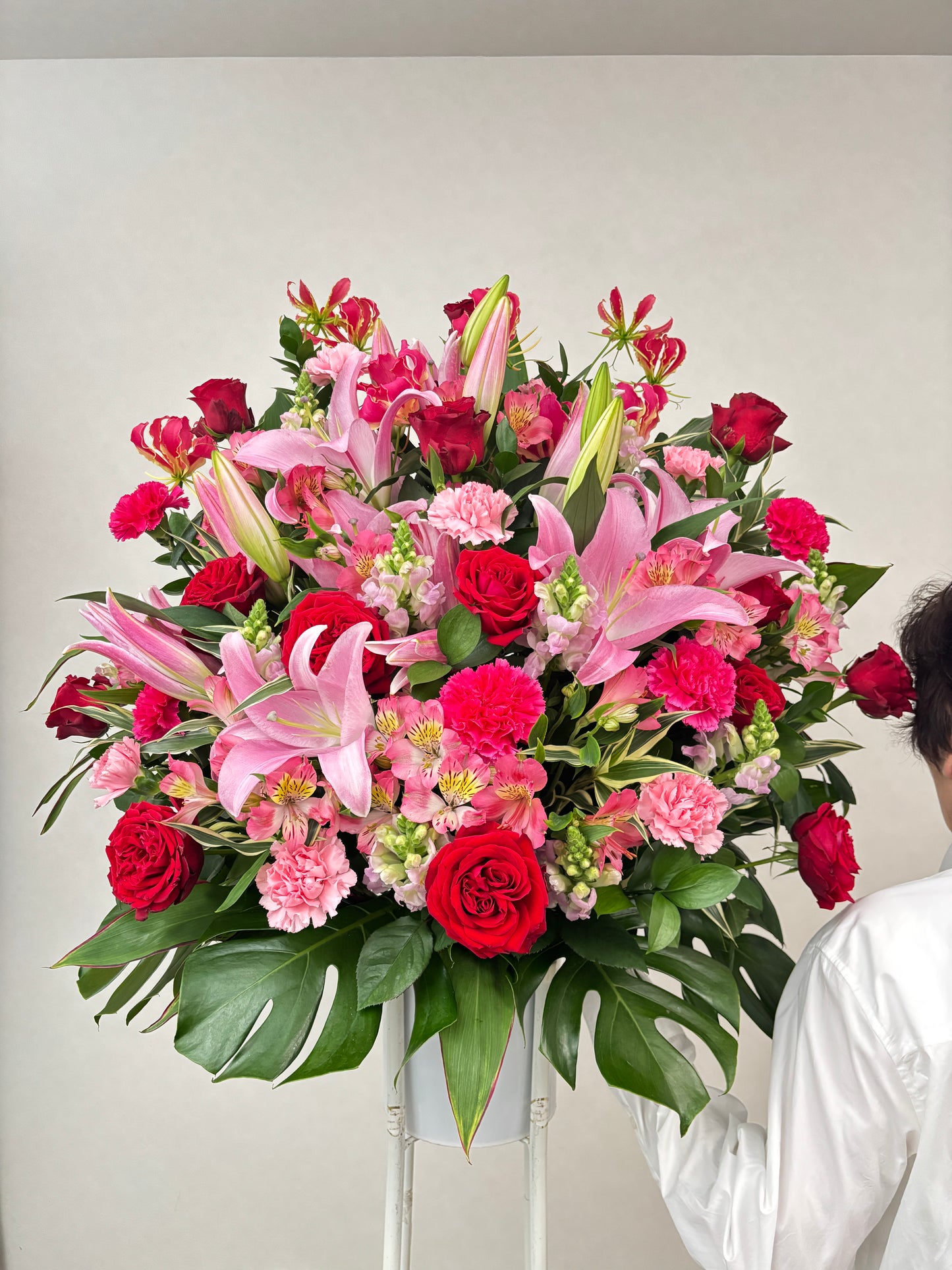 赤系 スタンド花