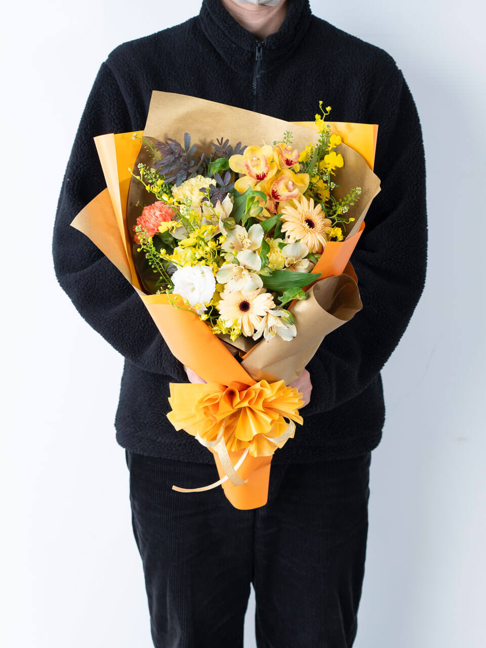【韓国風ラッピング】黄色系ドレスブーケ