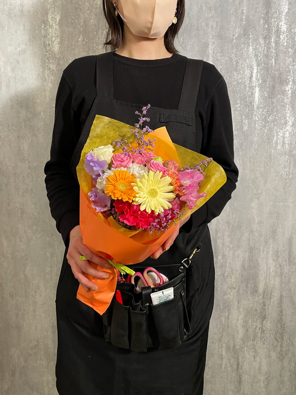 パステルカラーのおまかせ花束