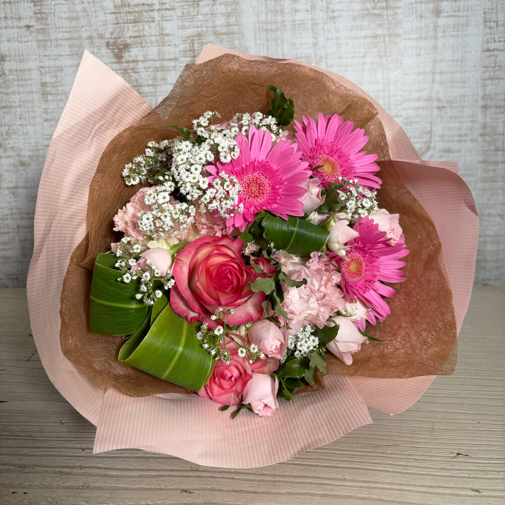 バラとガーベラの花束
