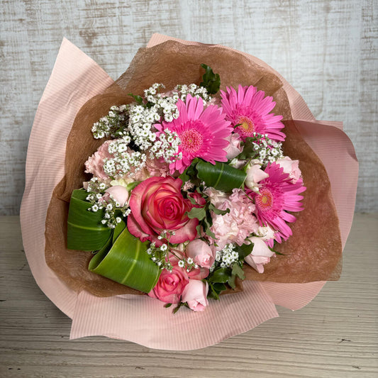 バラとガーベラの花束