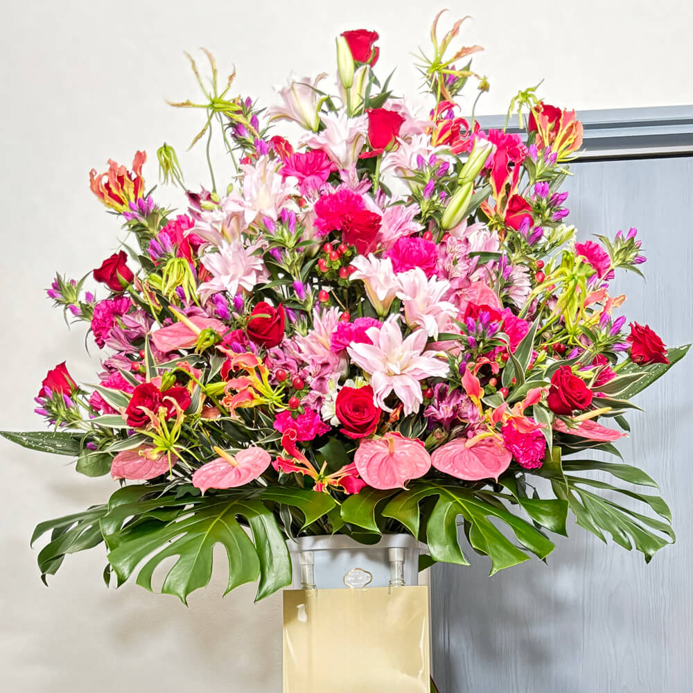 季節のお任せ 2段 スタンド花