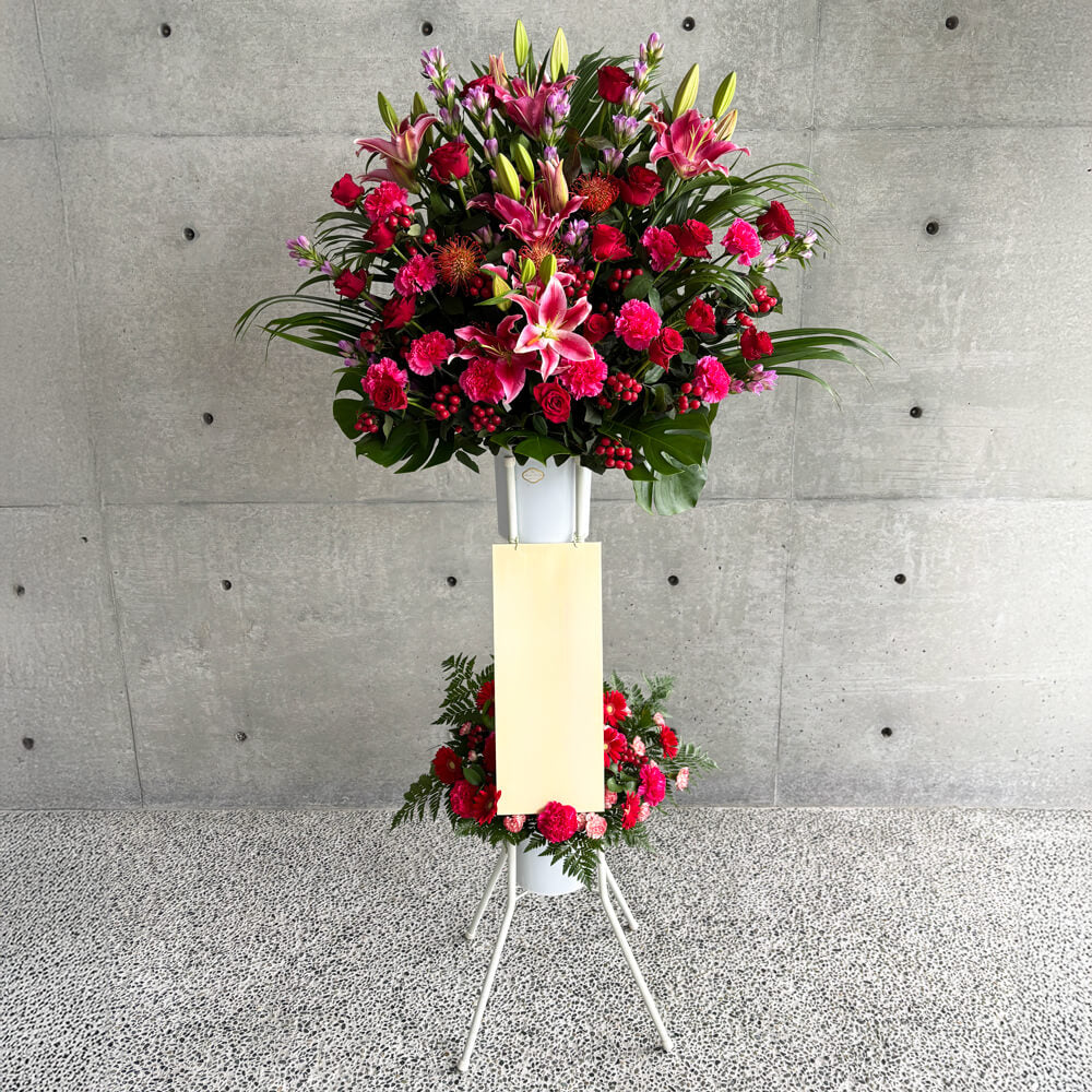 赤系 2段 スタンド花