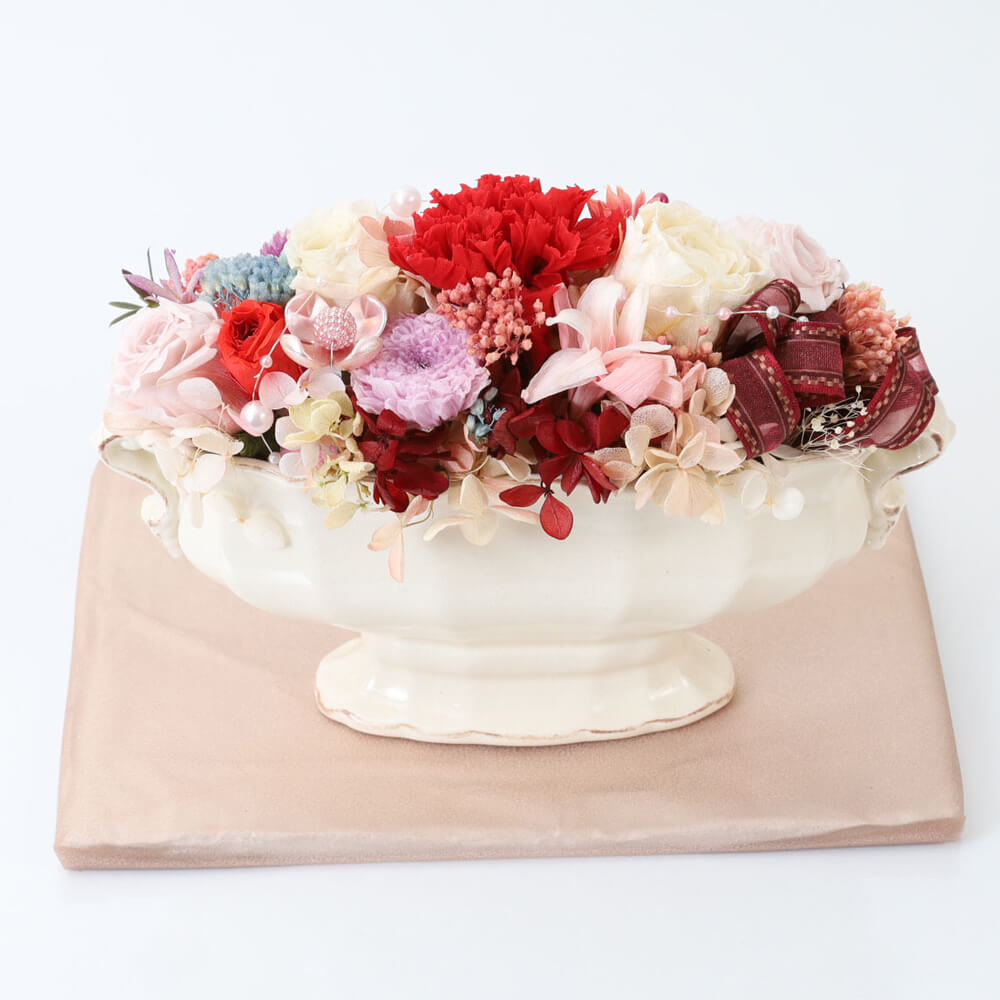 赤系 プリザーブドフラワー