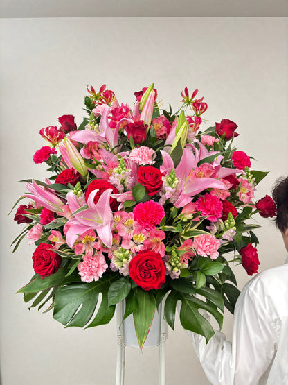 赤系 スタンド花