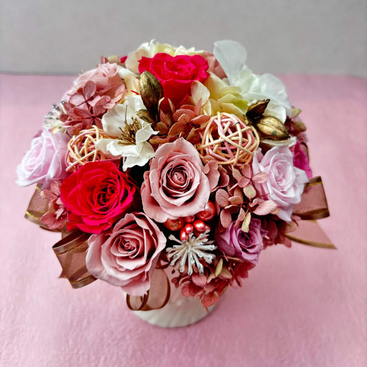 ピンク系 プリザーブドフラワー（お祝い用）