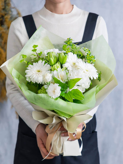 白グリーン系 花束