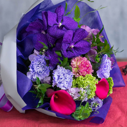 紫ブルー系 花束