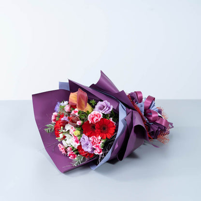 【韓国風ラッピング】紫色系ドレスブーケ