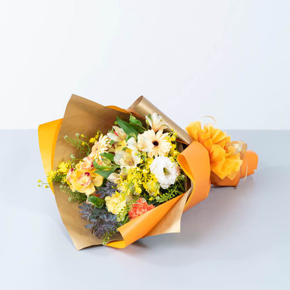 【韓国風ラッピング】黄色系ドレスブーケ