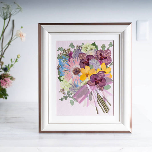 ウェディングブーケの押し花